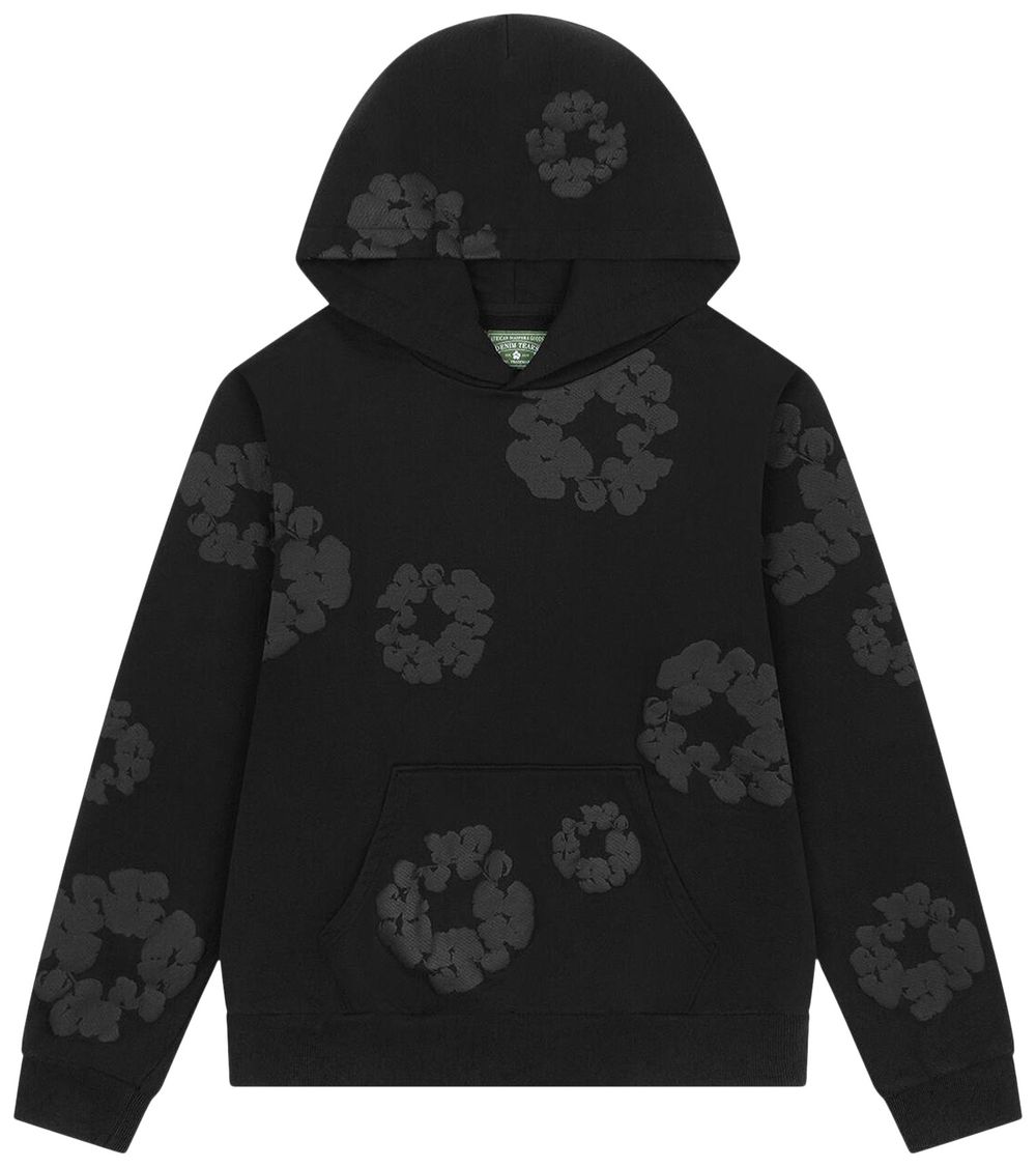 Denim Tears Cotton Wreath Hoodie Black Monochrome (Preowned)