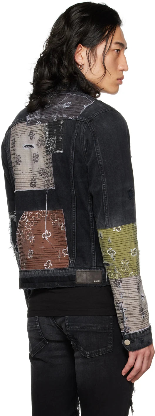 AMIRI BANDANA ART PATCH TRUCKER JACKET (Worn Once)