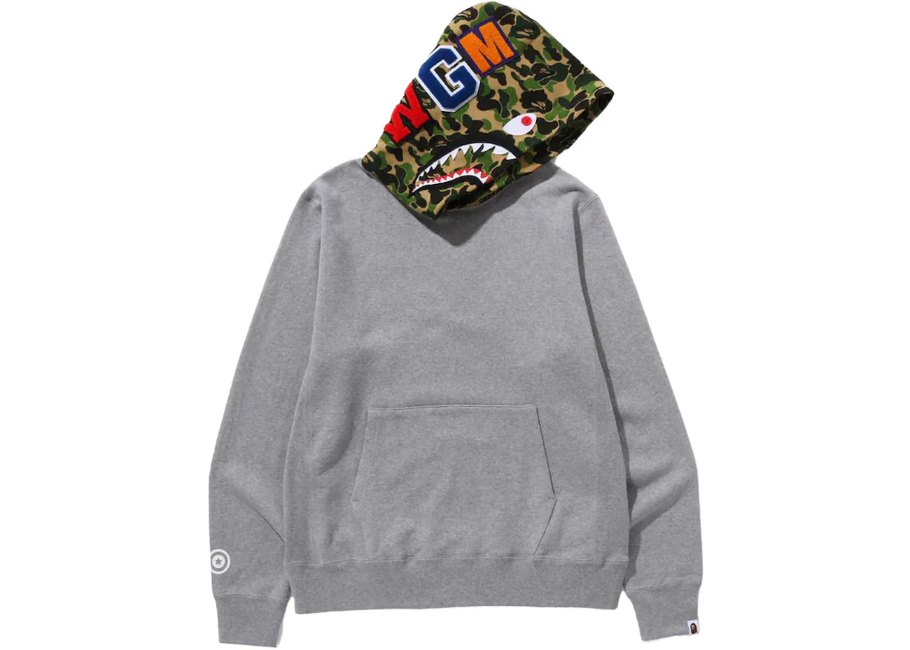 BAPE ABC Camo Shark Pullover Hoodie Gray