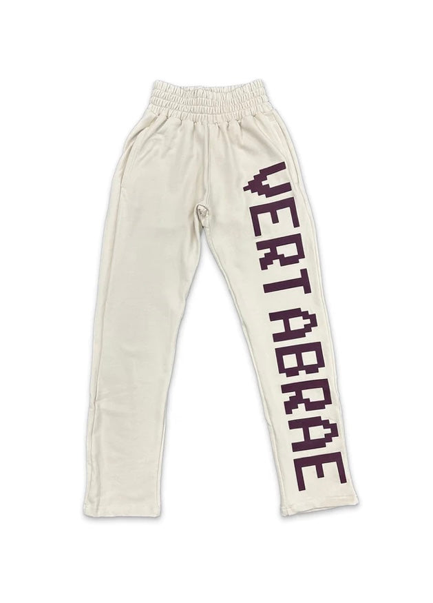 VERTABRAE STRAIGHT SWEATPANTS "CREAM/RED"