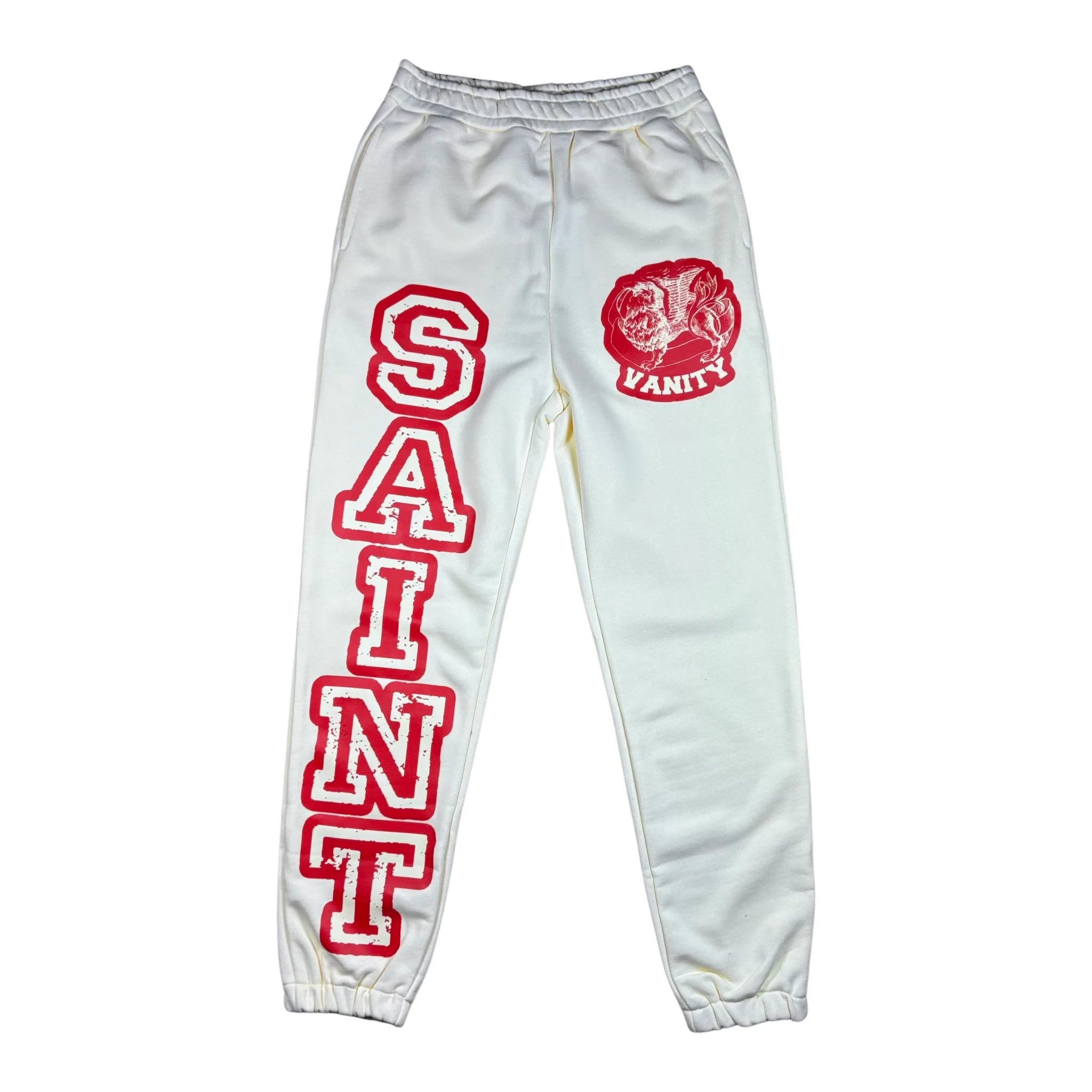 Saint Vanity Varsity Sweatpants Cream / Red