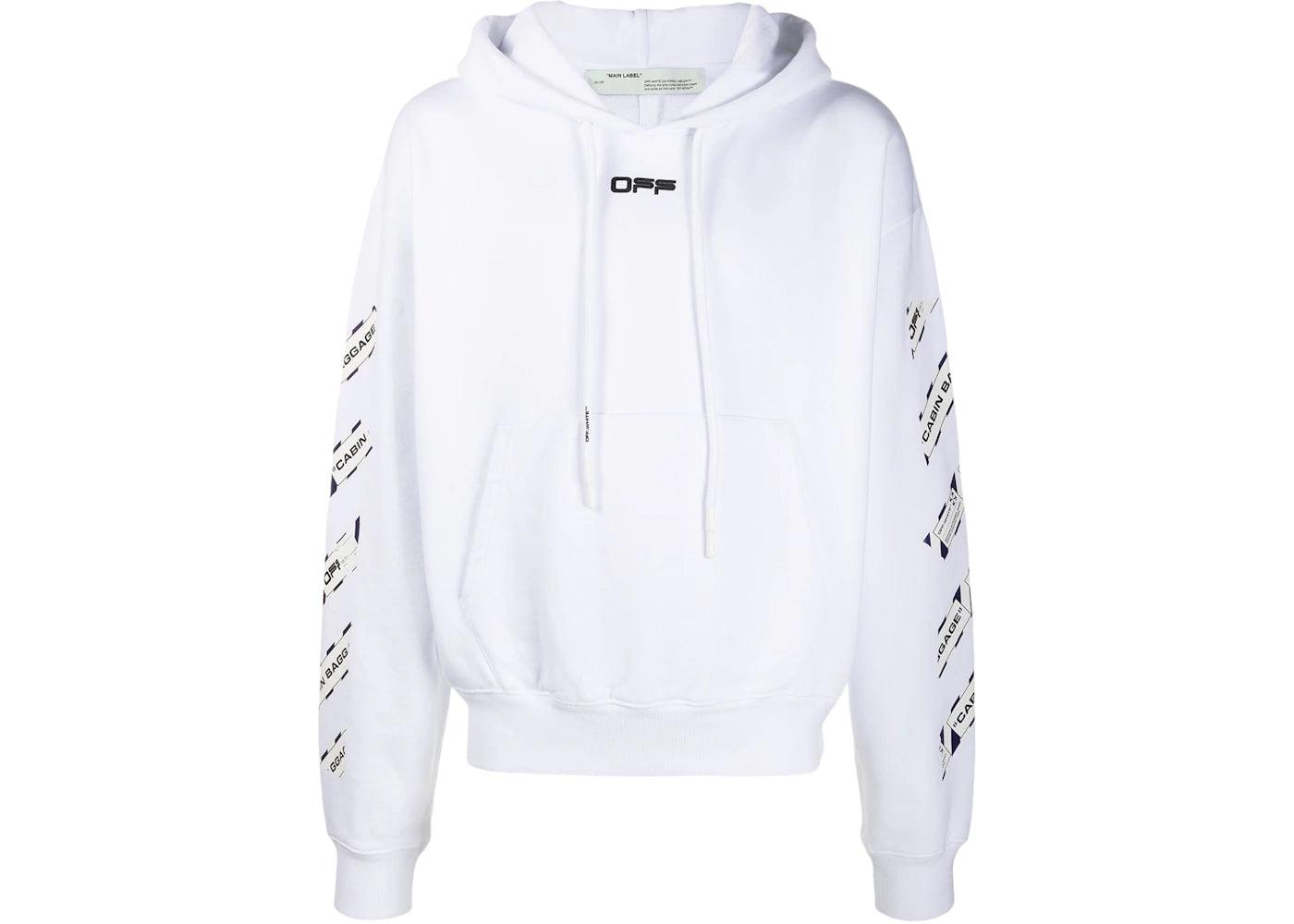 OFF-WHITE Airport Tape Arrows Diag Hoodie White (Pre-Owned)