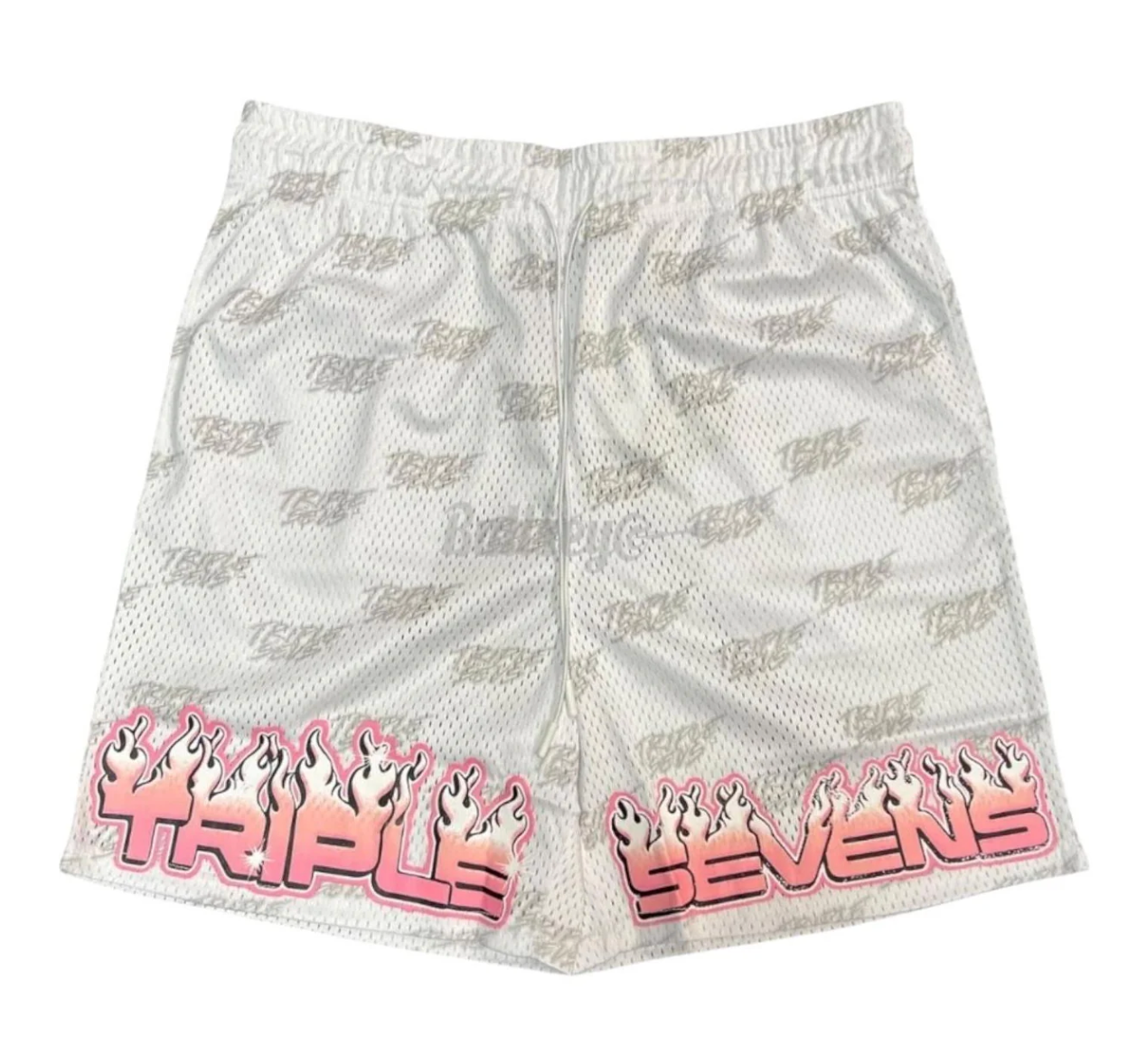Triple Sevens White/Pink Mesh Shorts