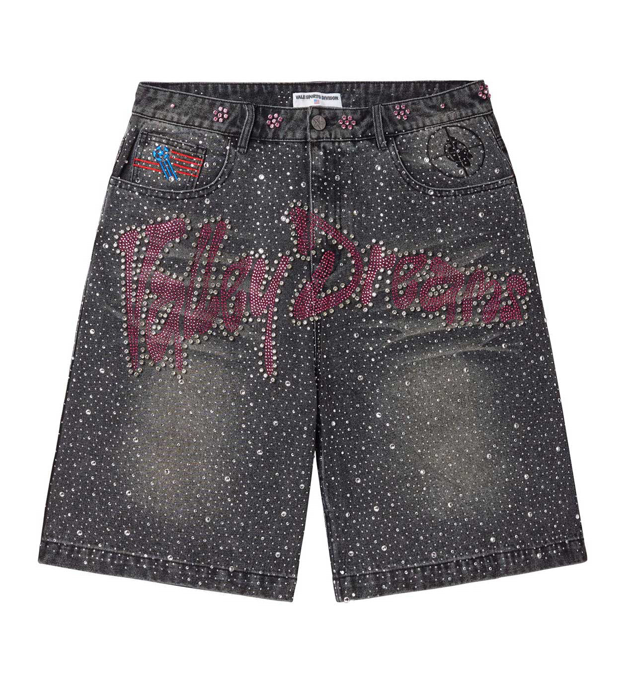 Vale Forever Iced Out Jean Shorts Black