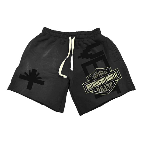 Vertabrae Black Double Emblem Shorts