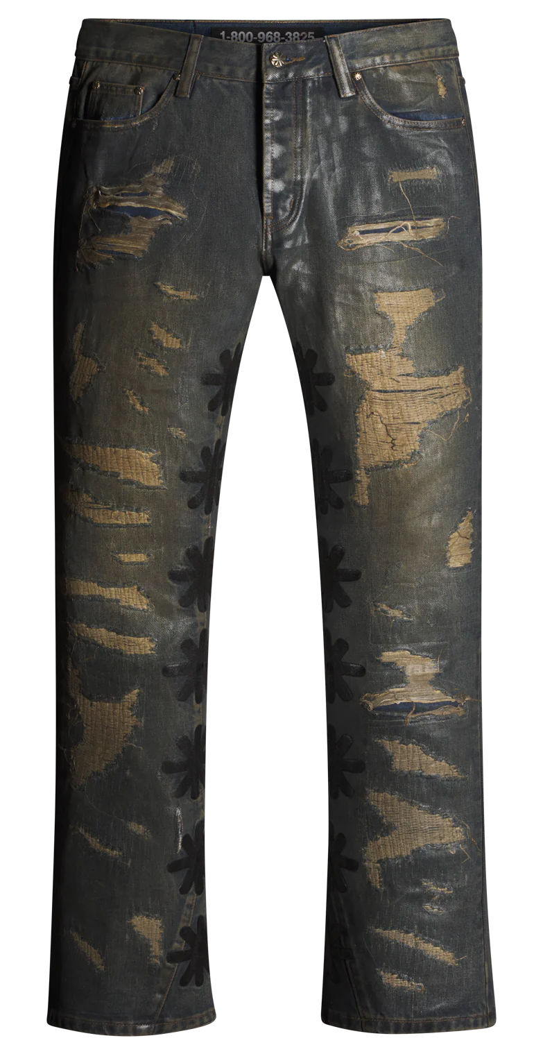 LOSTSHDWS DSTRY WAXED DENIM PANT (TAR)