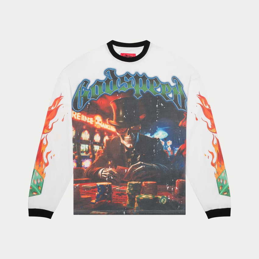 GODSPEED Life's A Gamble LS T-shirt (White/Black)