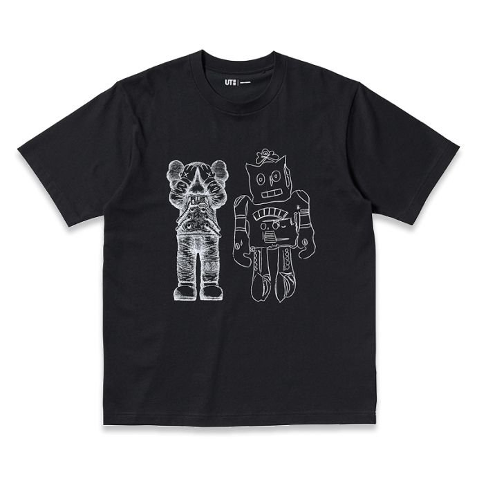 KAWS + Warhol UT Graphic T-Shirt (ROBOT + COMPANION) BLACK