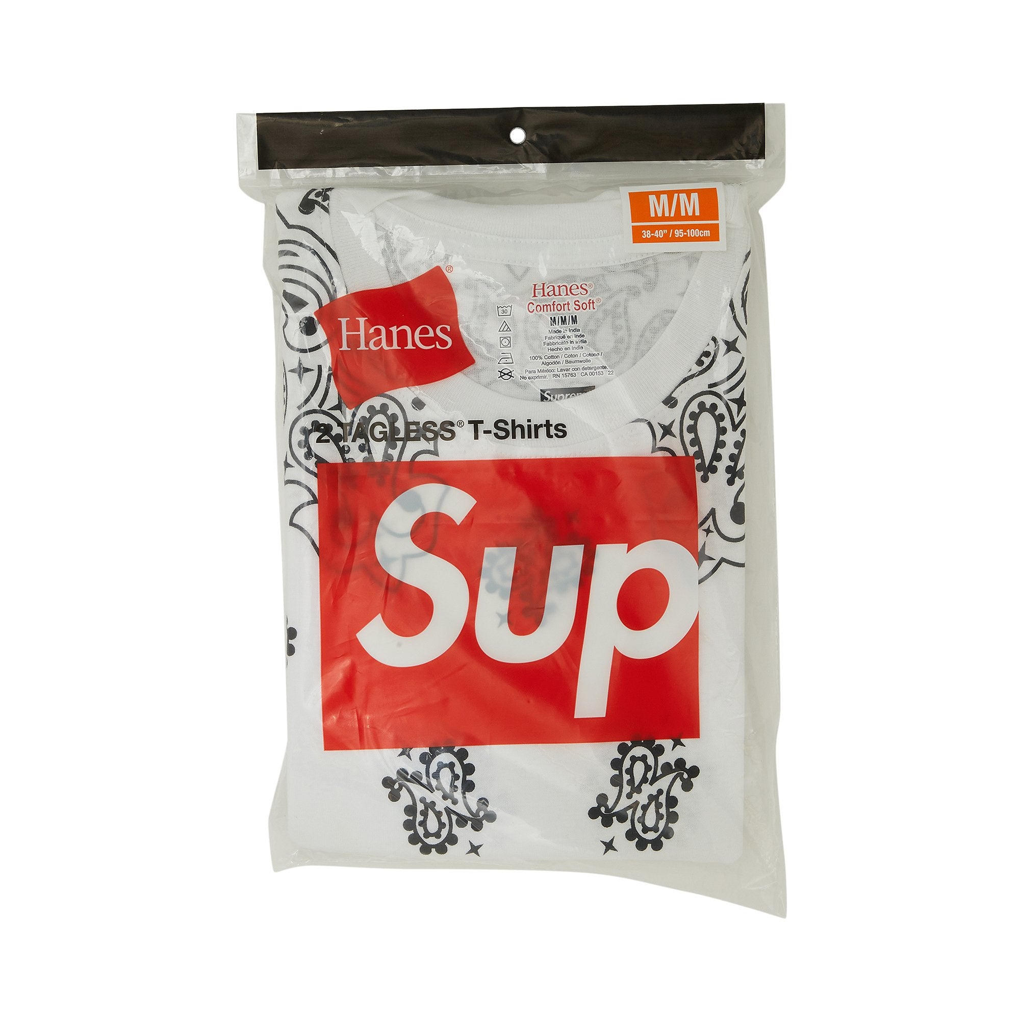 Supreme Hanes Bandana Tagless Tees (2 Pack) White