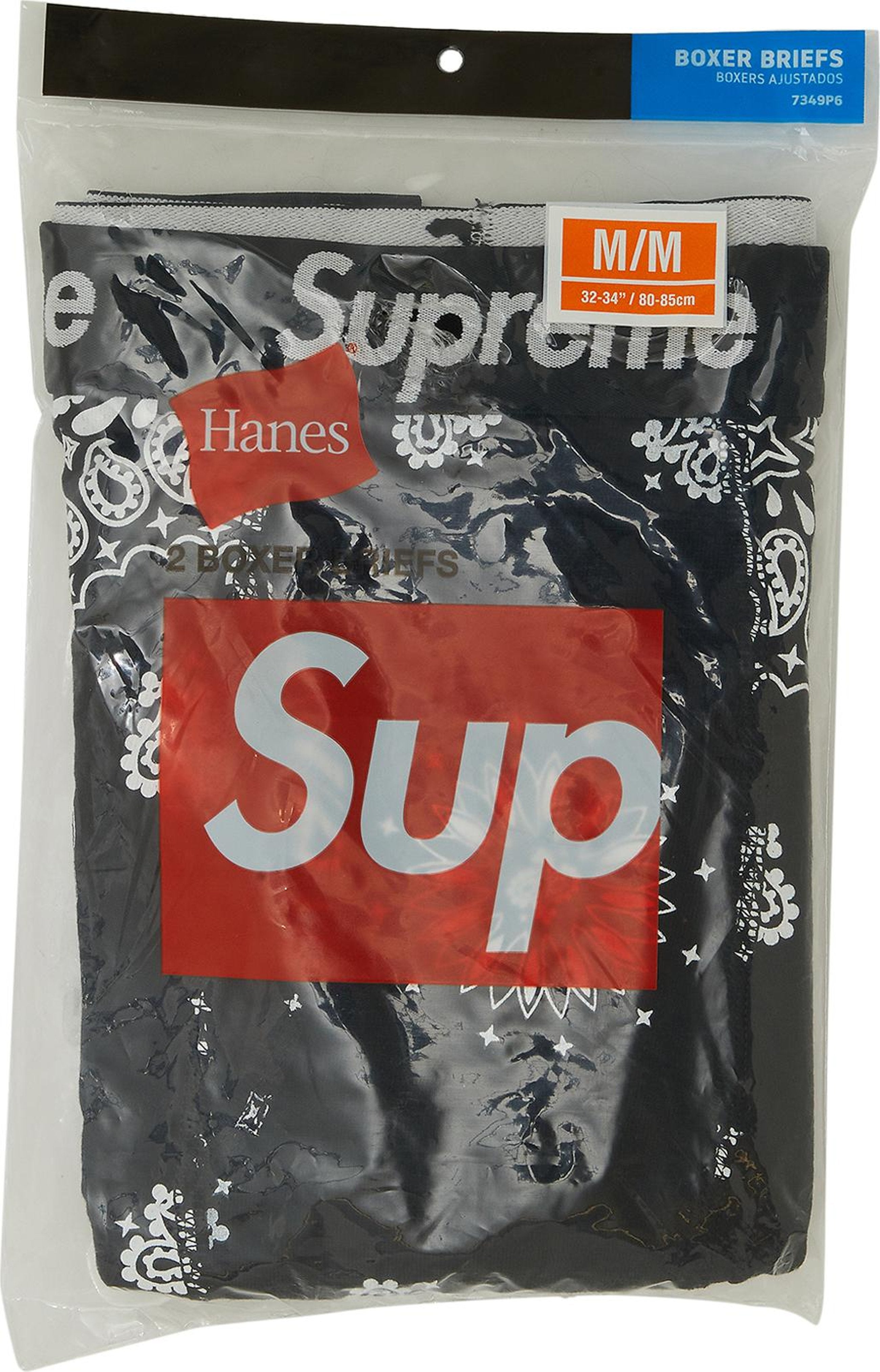 Supreme Hanes Bandana Boxer Briefs (2 Pack) Black
