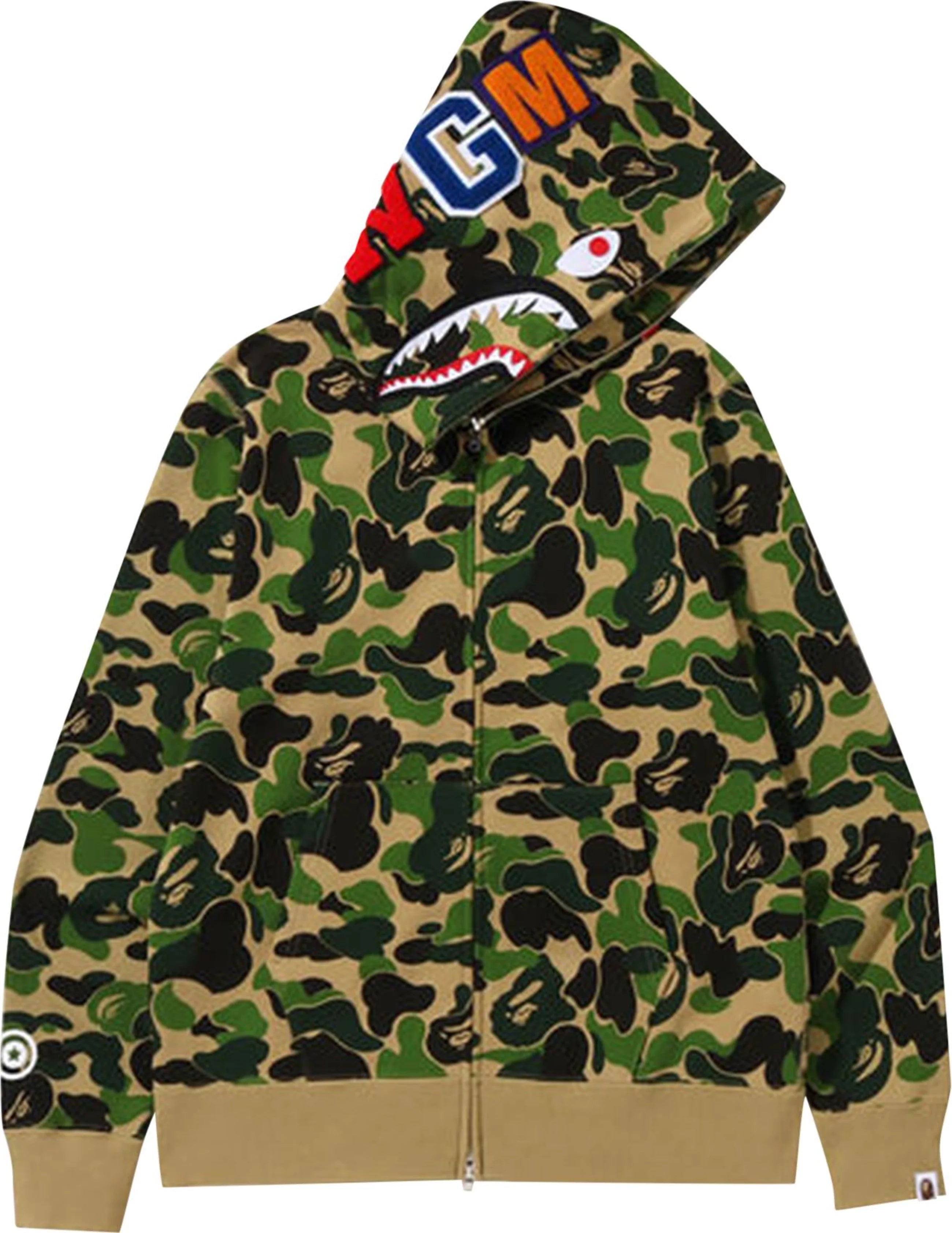BAPE ABC Camo Shark Full Zip Hoodie 'Green'