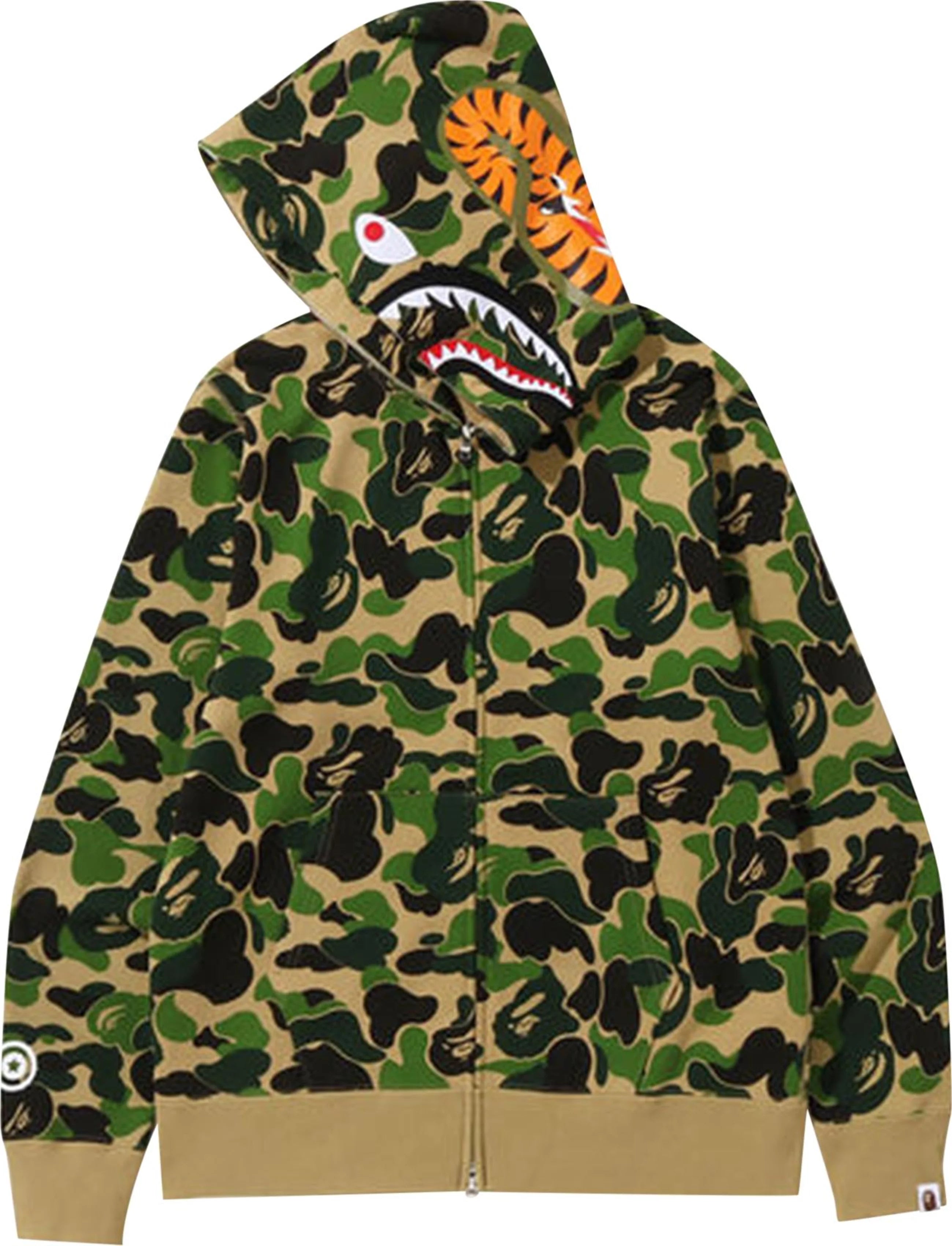 BAPE ABC Camo Shark Full Zip Hoodie 'Green'