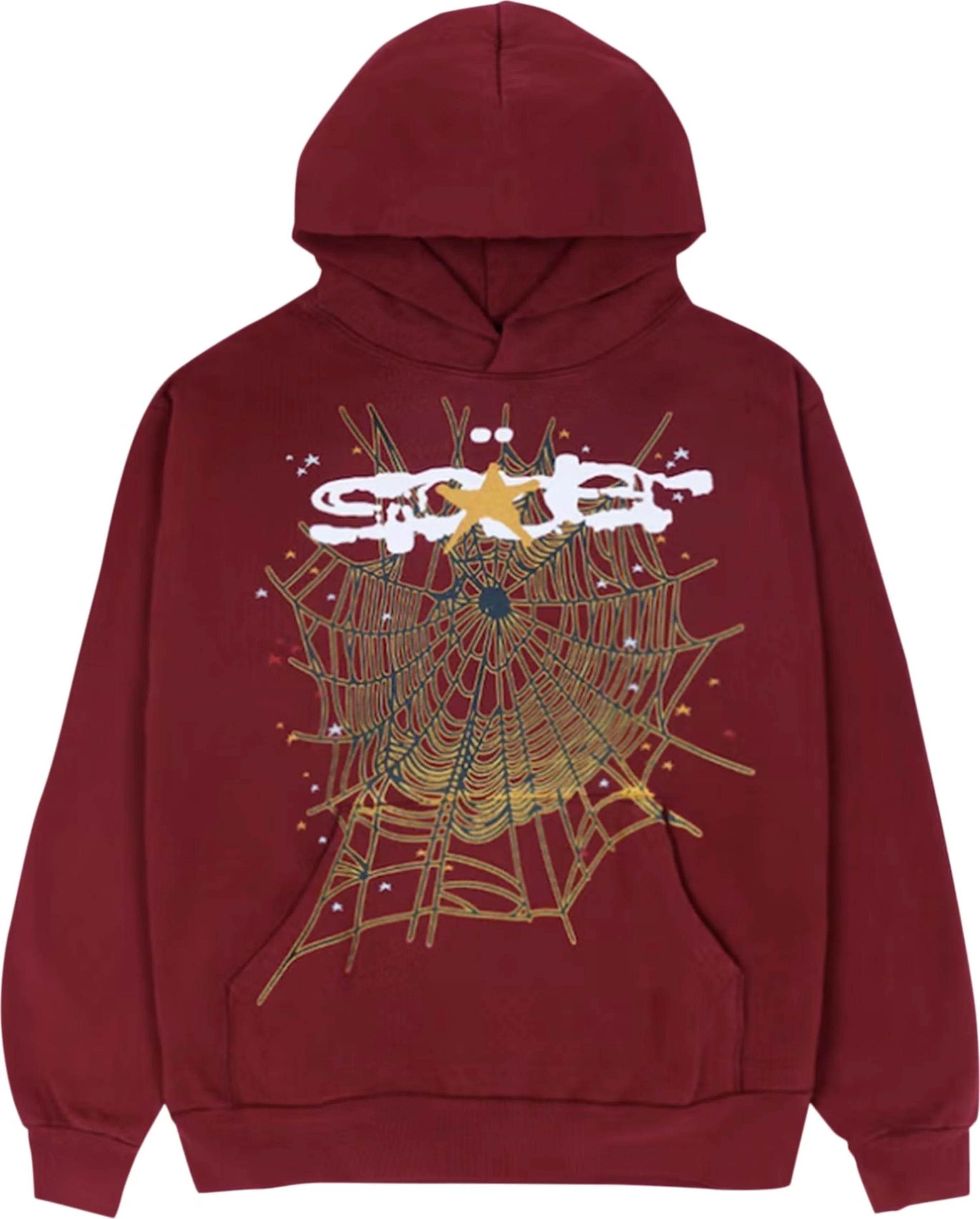 Sp5der Logo Hoodie 'Maroon'