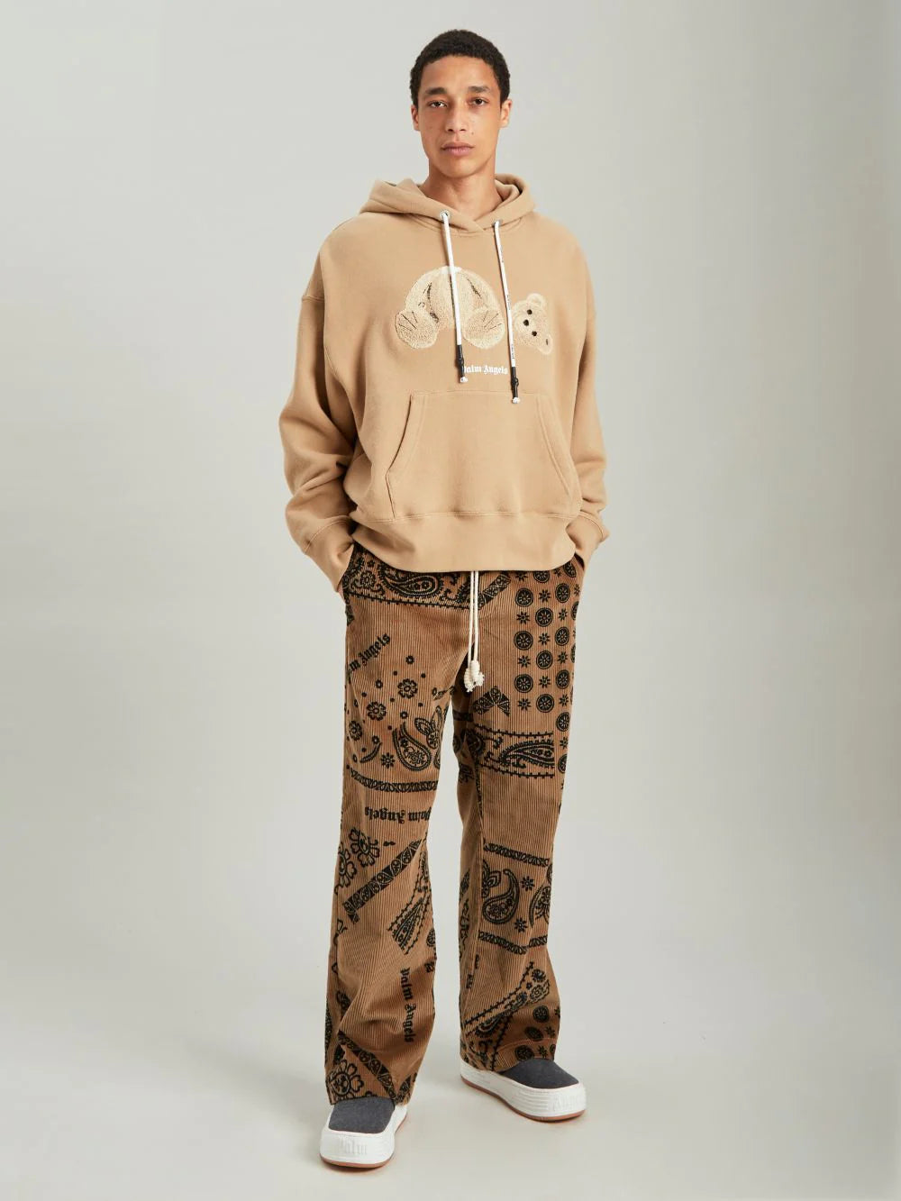 Palm Angels Bear Hoodie Beige