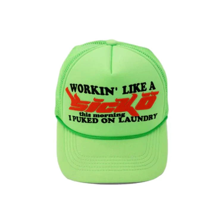 Sicko 'Workin' Trucker Hat Neon Green