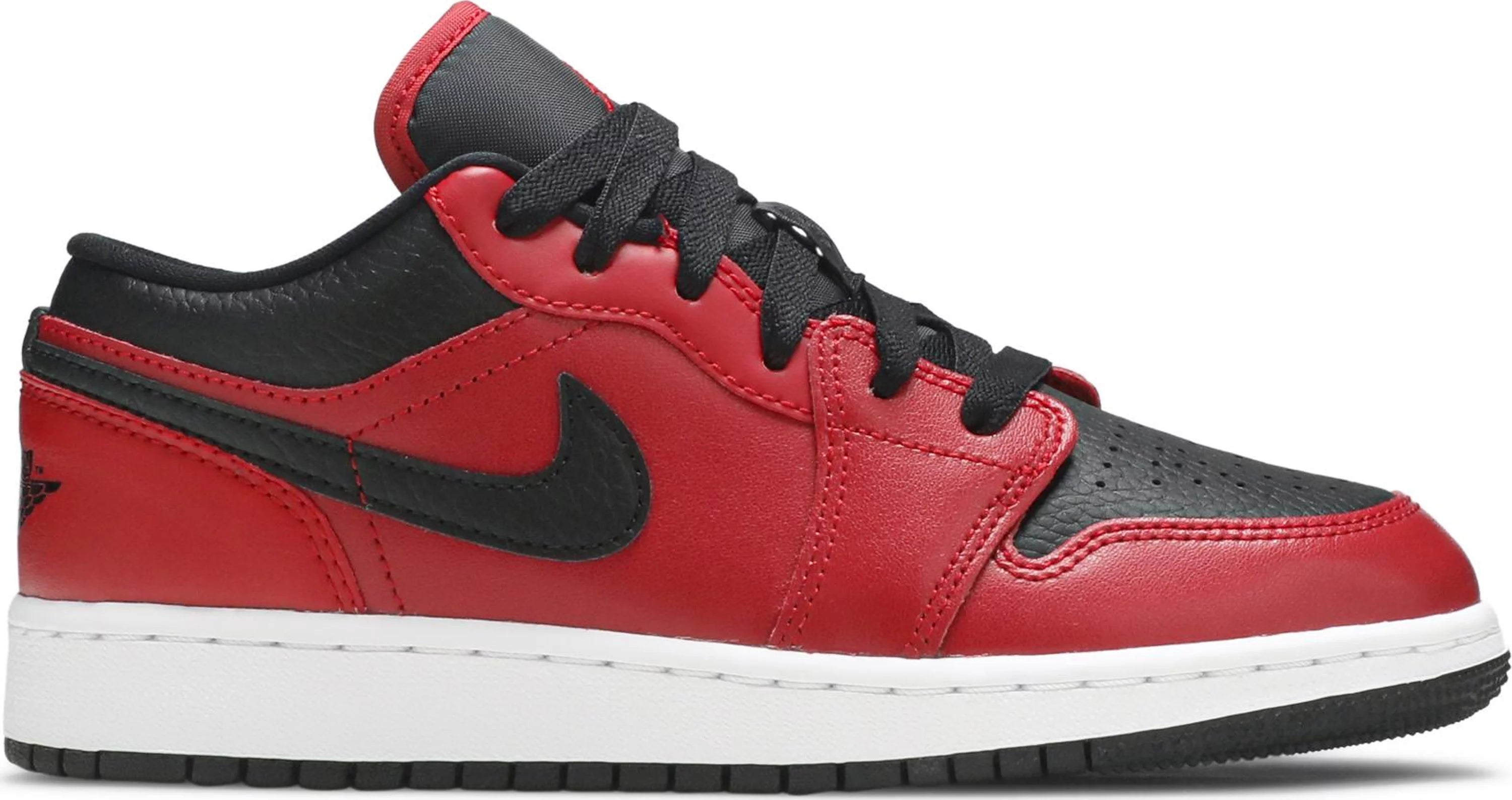 Air Jordan 1 Low 'Gym Red Black Pebbled' (GS)