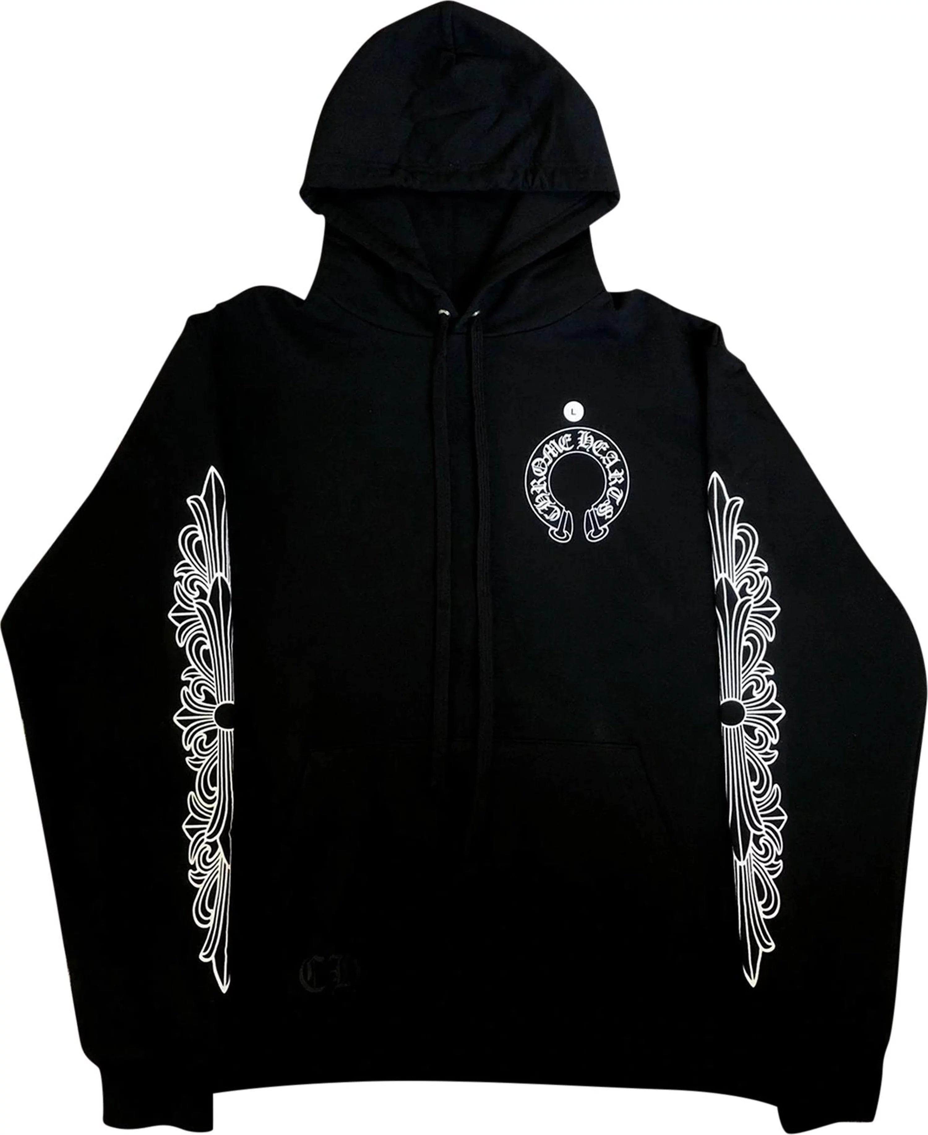 Chrome Hearts Horse Shoe Floral Hoodie Black