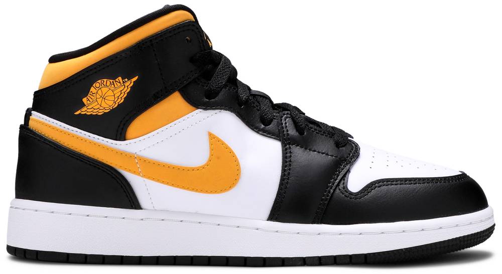 Air Jordan 1 Mid White 'Pollen Black' (GS)
