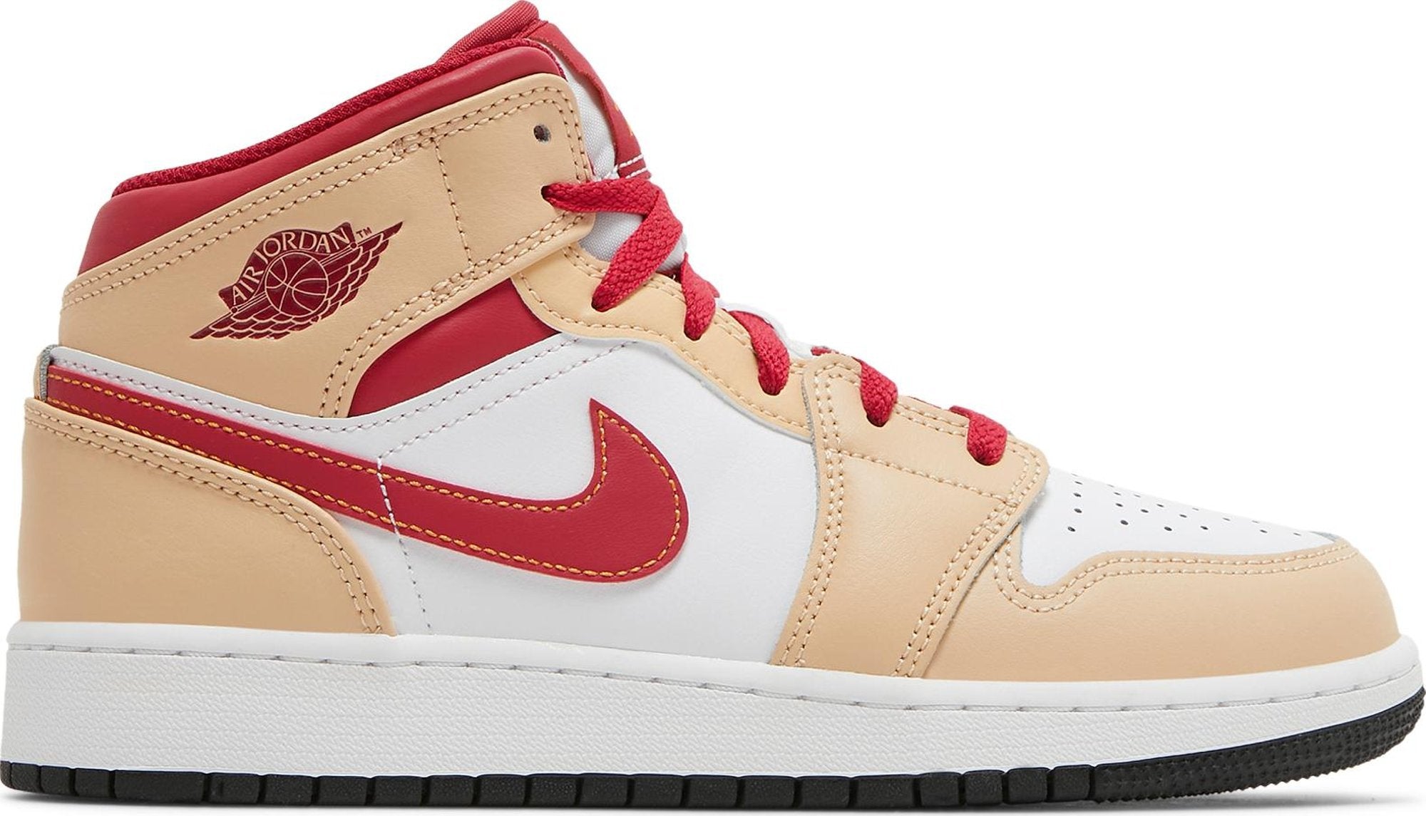 Air Jordan 1 Mid Beige Red (GS)