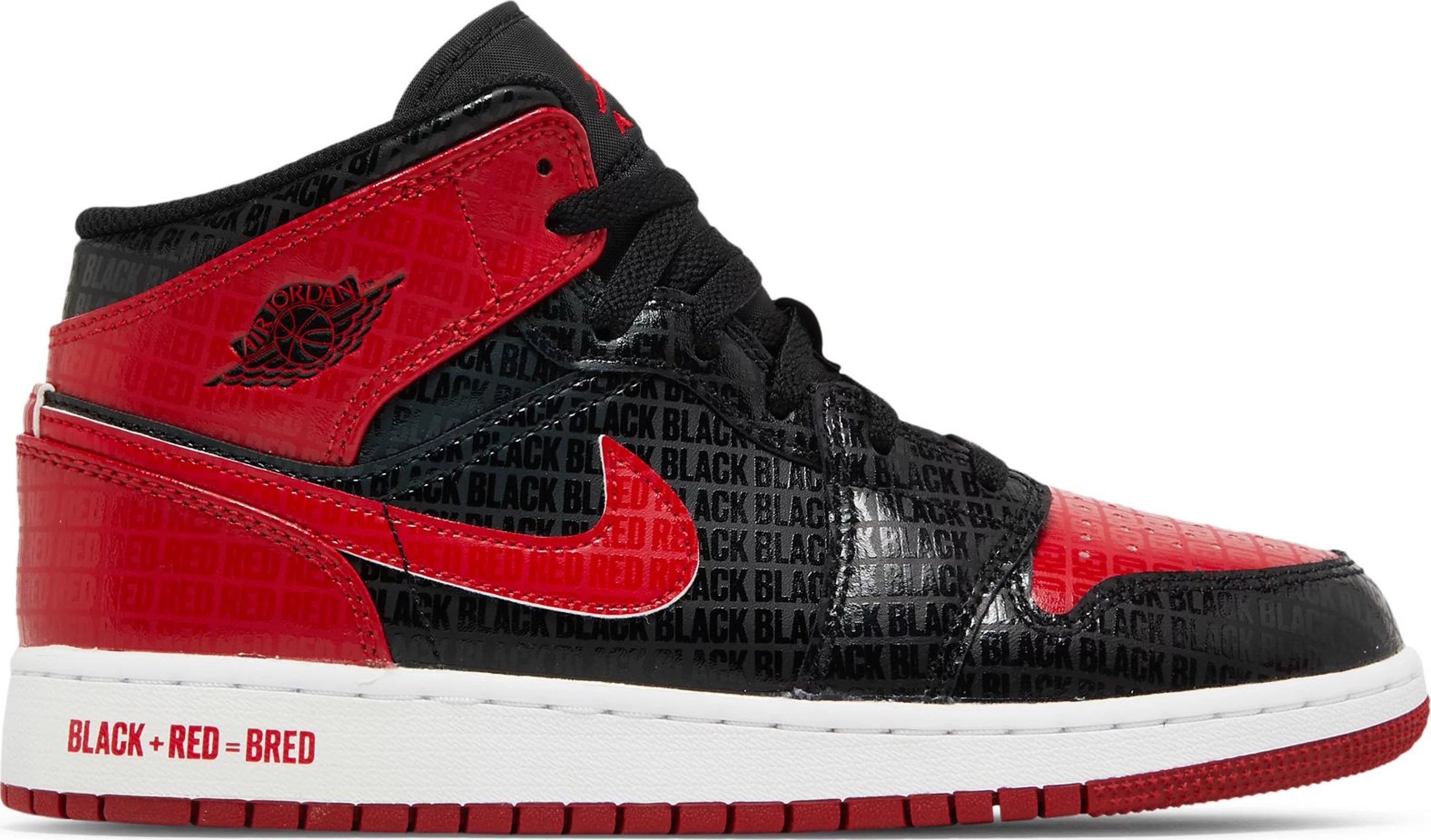 Air Jordan 1 Mid 'Bred Text' (GS)