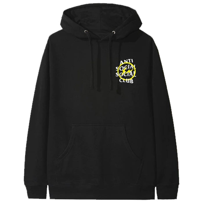 Anti Social Social Club x Fragment Yellow Bolt Hoodie (FW19) Black