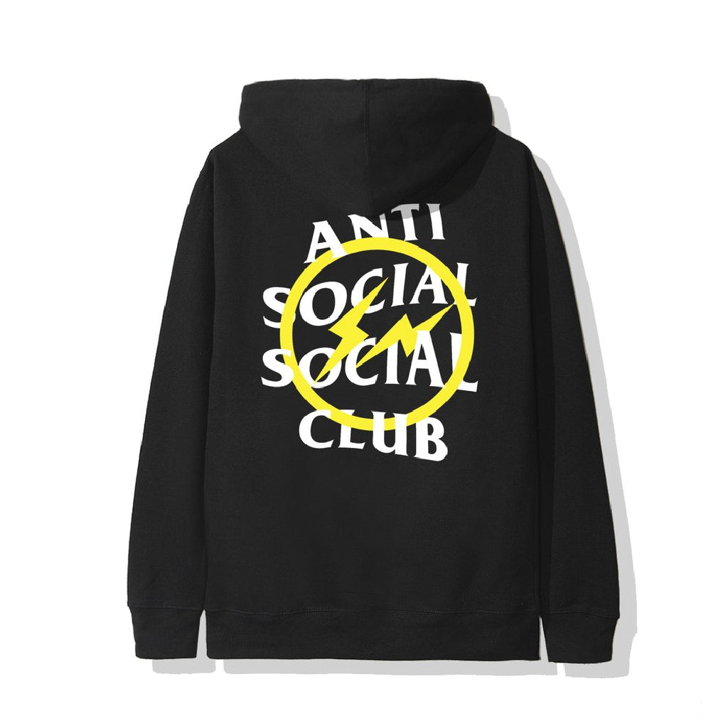 Anti Social Social Club x Fragment Yellow Bolt Hoodie (FW19) Black