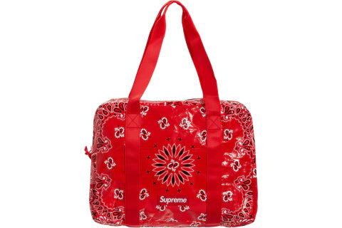 Supreme Small Puffer Bag Red Paisley