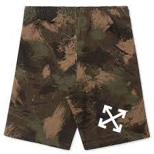 Off White Camouflage Logo Shorts