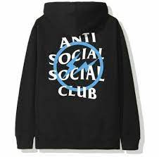Anti Social Social Club x Fragment Blue Bolt Hoodie (FW19) Black