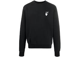 Off-White Slim Fit Cut Here Logo Sweatshirt Black/White