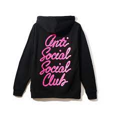 Anti Social Social Club hoodie 'Pink Cursive'