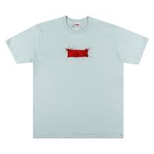 Supreme Ralph Steadman Box Logo Tee Pale Blue