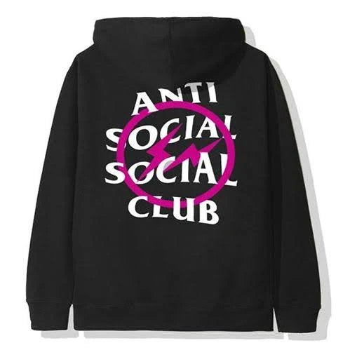 Anti Social Social Club x Fragment Pink Bolt Hoodie (FW19) Black