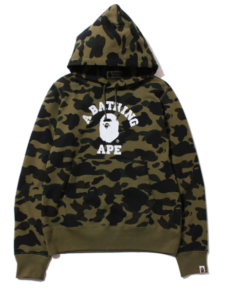 Bape Camo College Pullover Hoodie "Green"