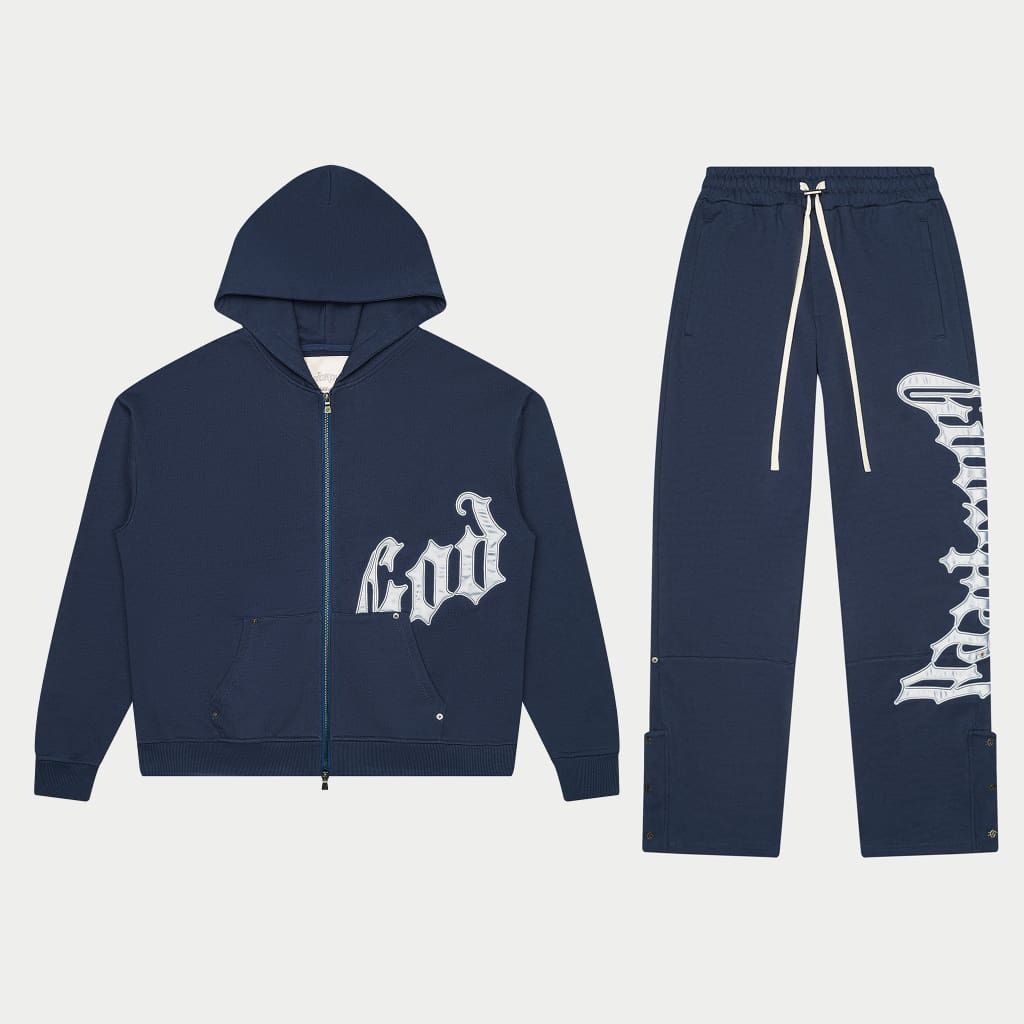 GODSPEED OG Logo Sweatsuit V2 Navy/Silver