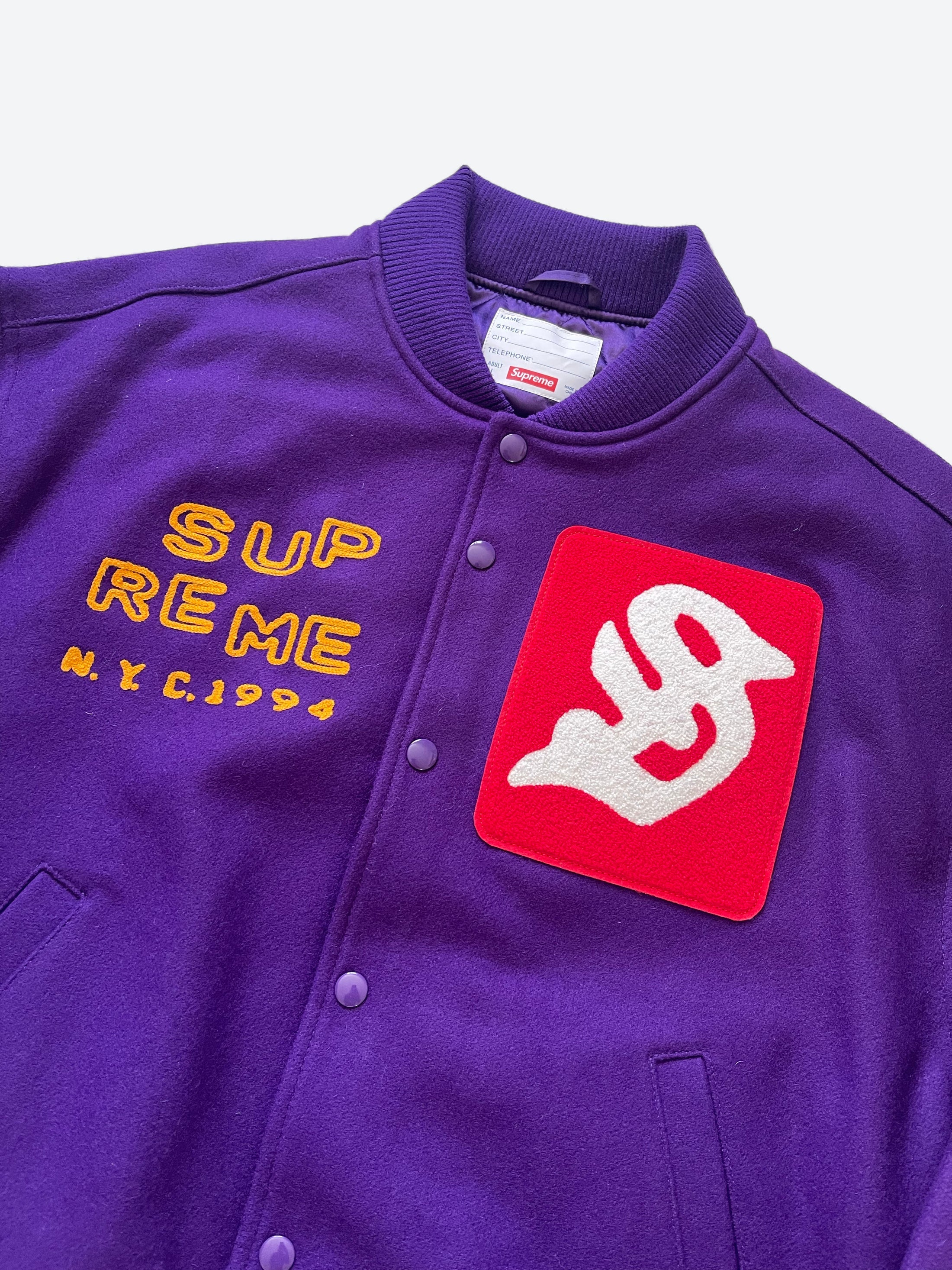 Supreme Varsity Bomber Jacket 'Purple'