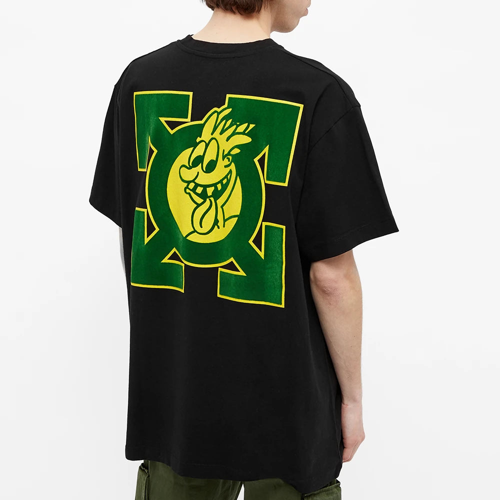 Off-White Tongue Out Cartoon T-shirt 'Black/Green'