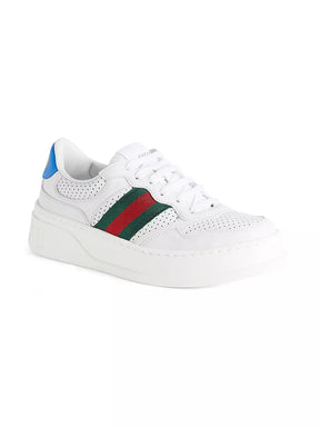 Gucci Chunky B Web Leather Sneakers