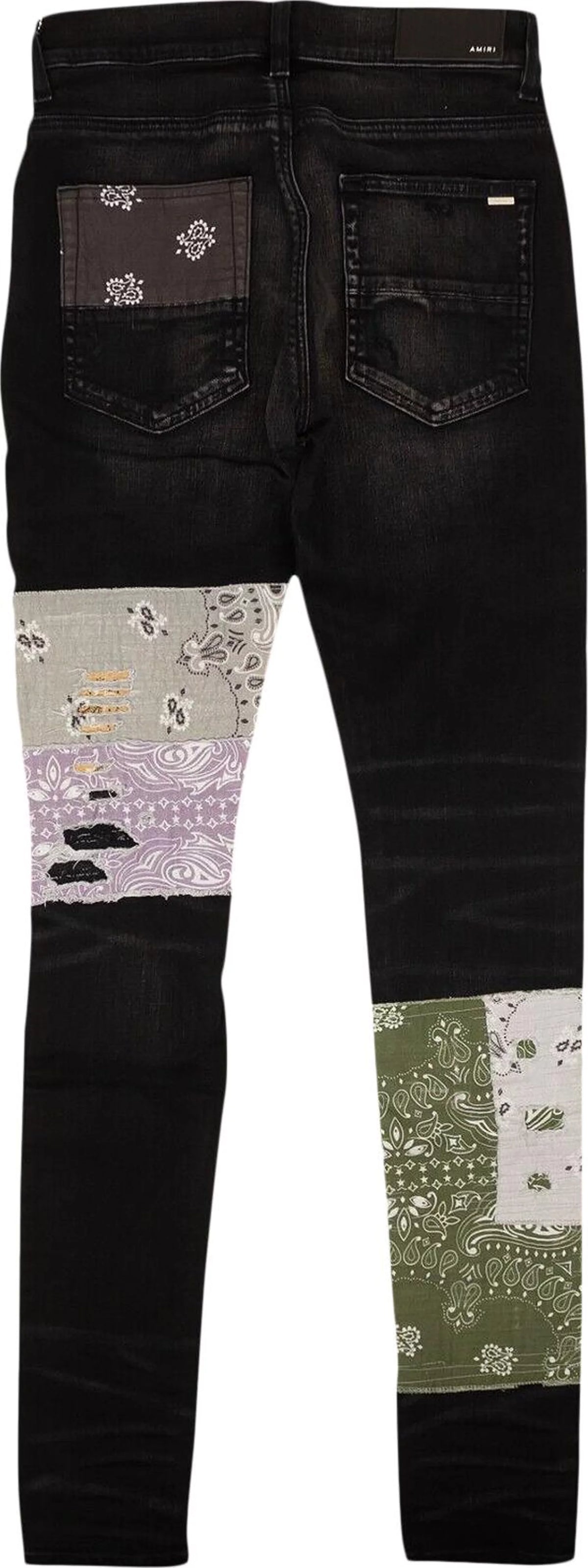 Amiri Bandana Art Patch Jeans 'Black'