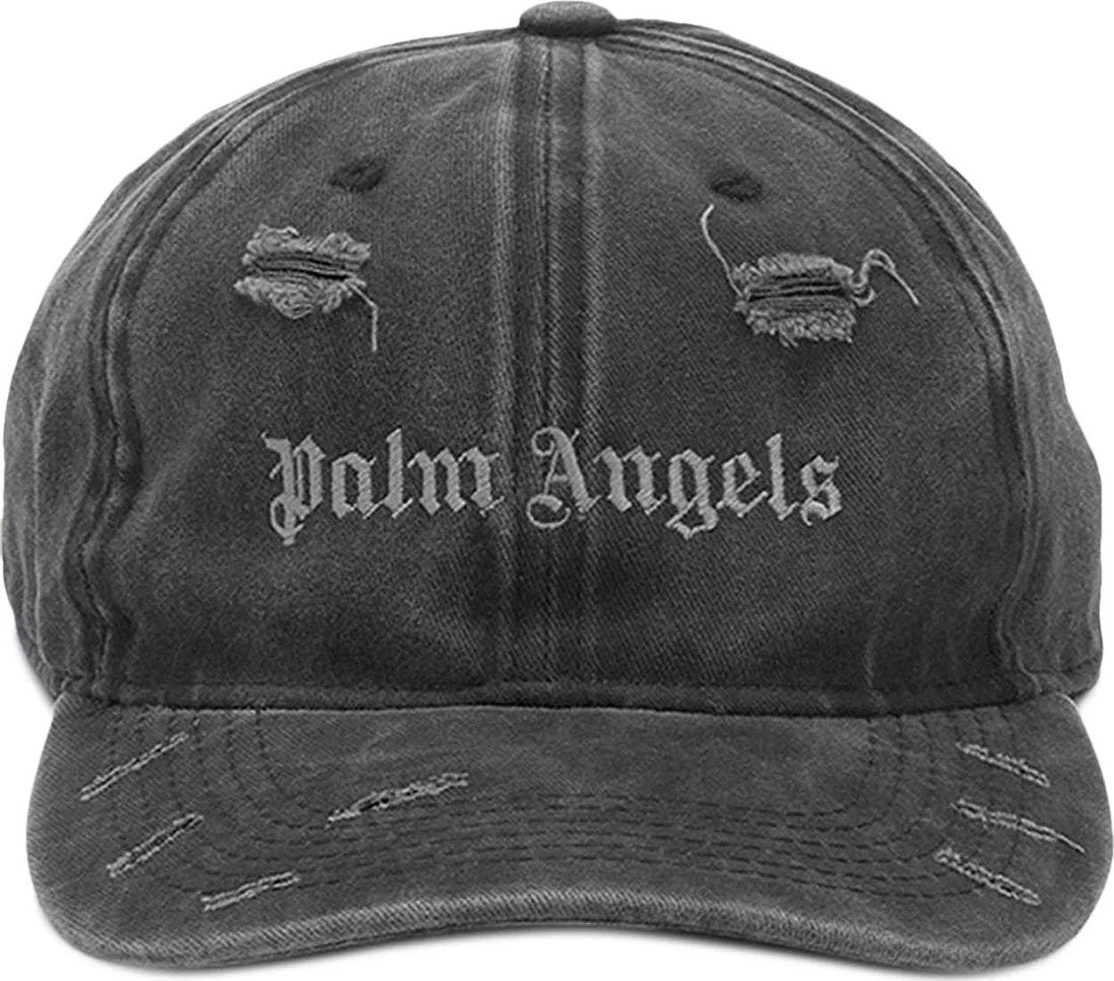 Palm Angels Ripped Logo Cap Grey/Grey