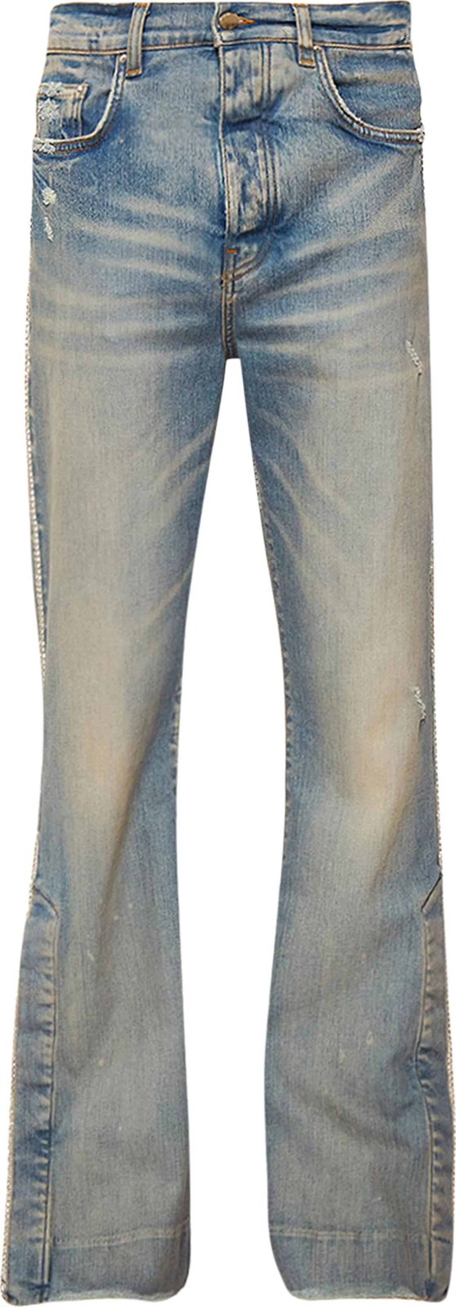 Amiri Crystal Stack Flare Jean 'Clay Indigo'