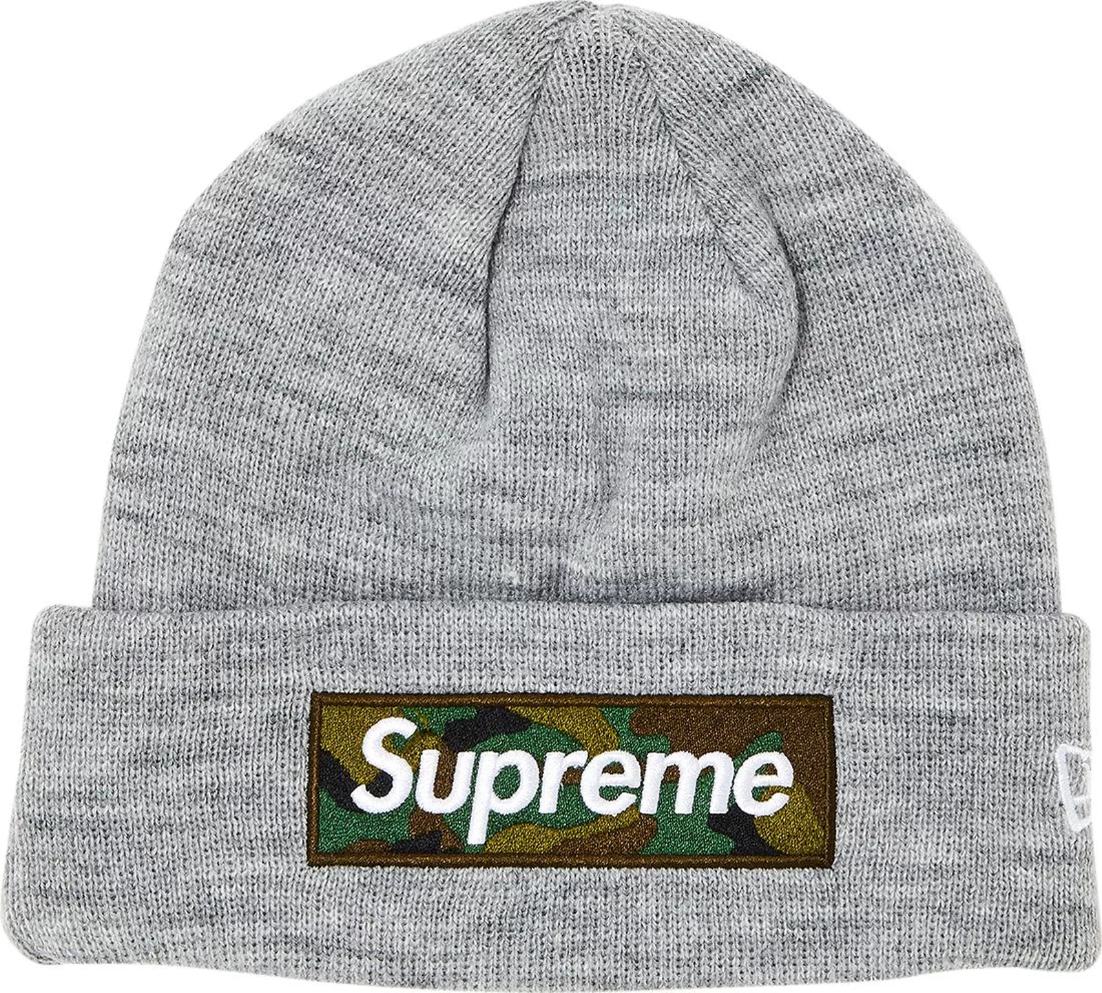 Supreme New Era Box Logo Beanie (FW23) Heather Grey