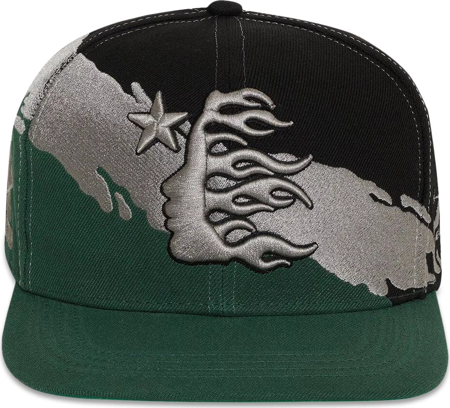 Hellstar Paintbrush Snapback Hat 'Black/Green'