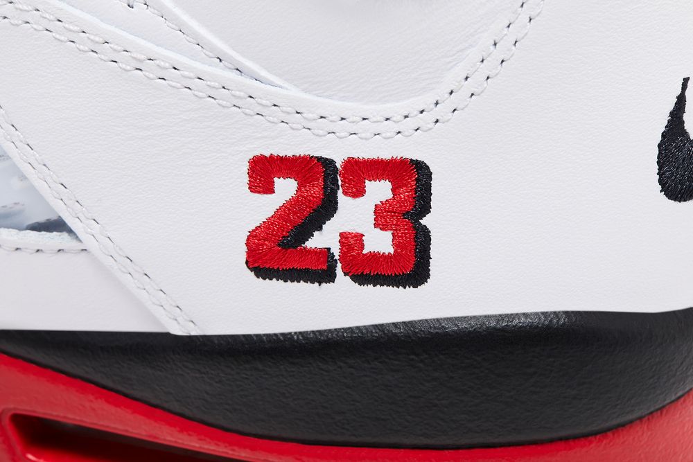Air Jordan 5 Retro Fire Red Black Tongue (2025)
