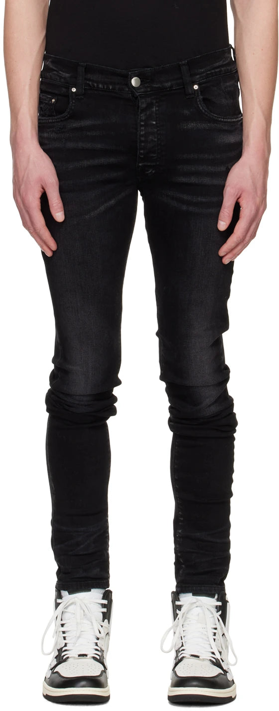 Amiri Distressed Stack Jeans 'Aged Black'