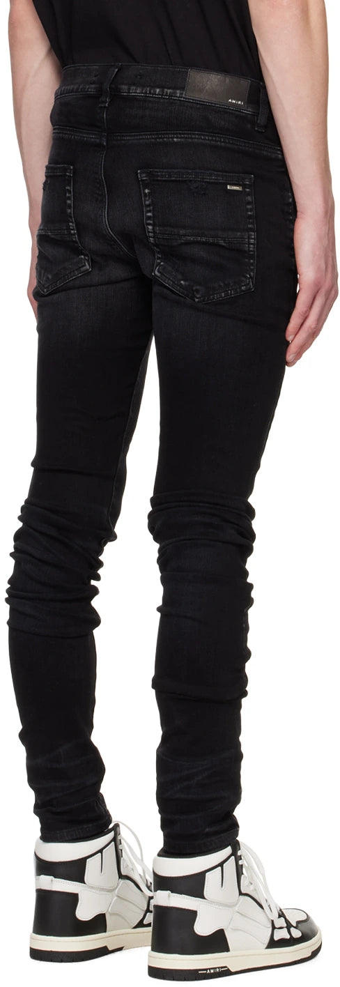 Amiri Distressed Stack Jeans 'Aged Black'