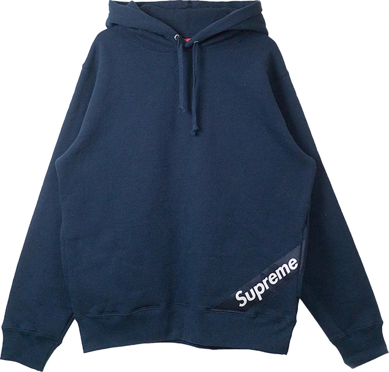 Supreme Corner Label Hooded Sweatshirt Navy (Preowned)