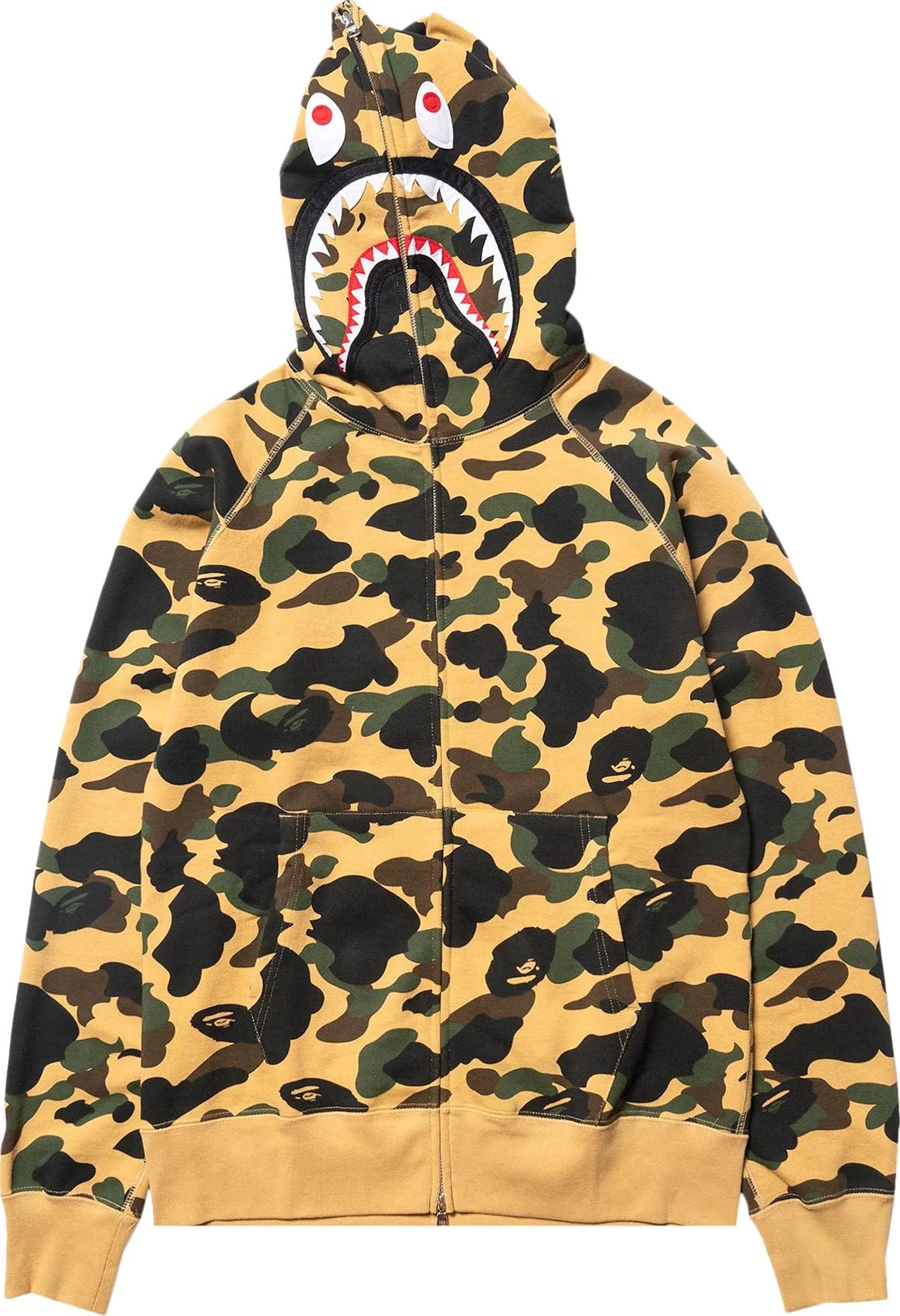 BAPE 1st Camo Shark Full Zip Hoodie Yellow