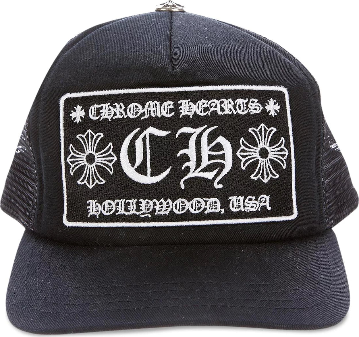 Chrome Hearts CH Hollywood Trucker Hat Black/Black