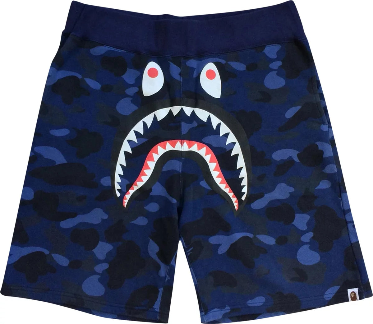 BAPE Camo Shark Sweat Shorts 'Navy'